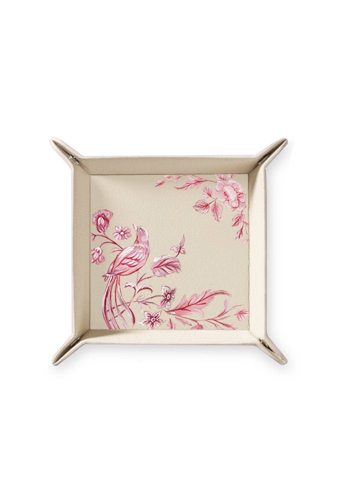 Hand-Painted Pink Chinoiserie Tray