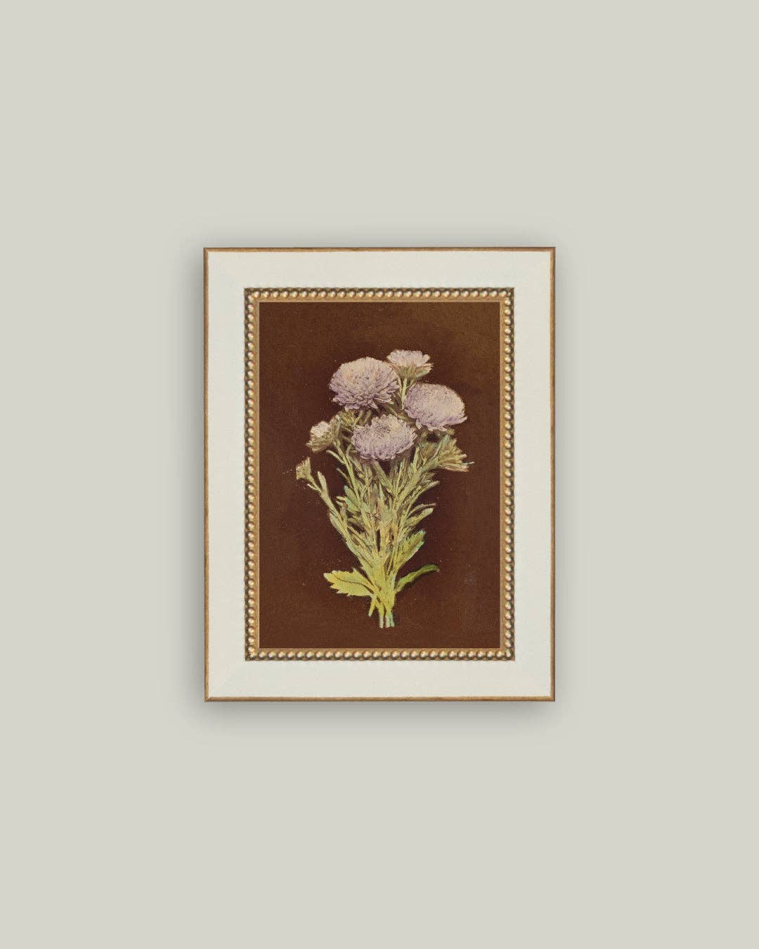 Lilac Dahlia on Brown Art Print