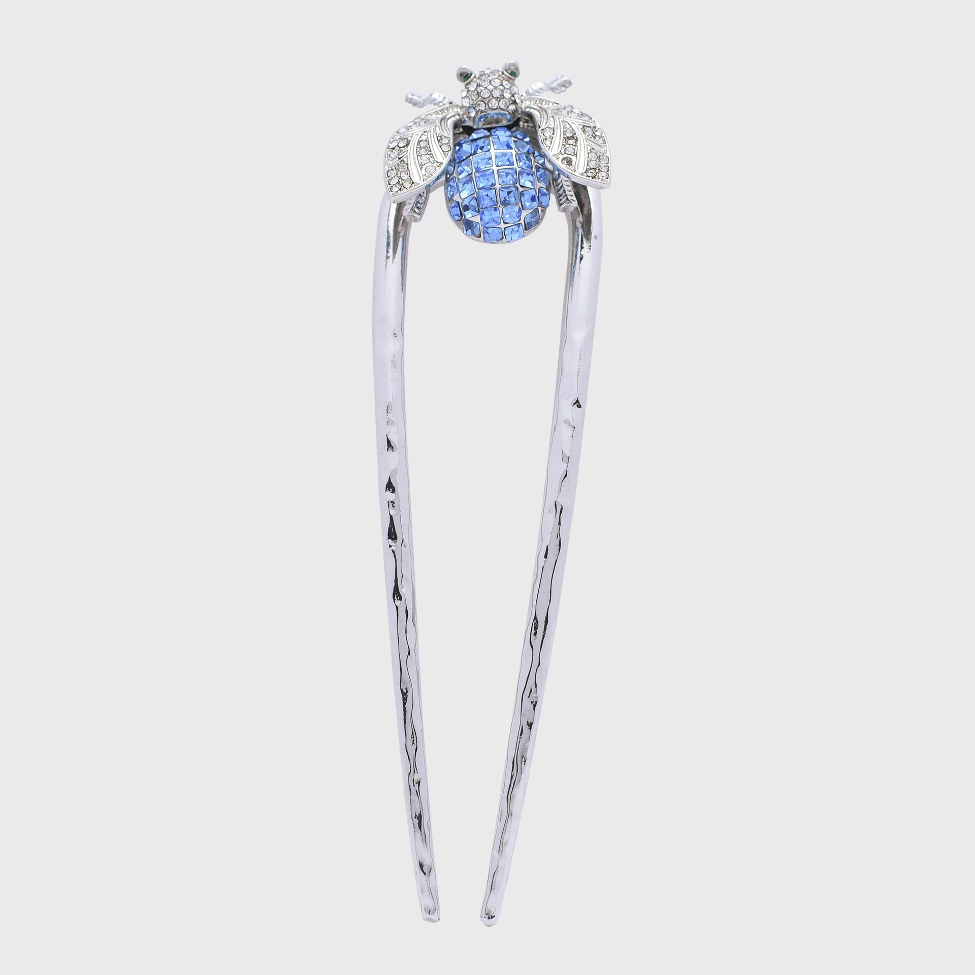 Silver Sparkle Bee Hairpin - Large