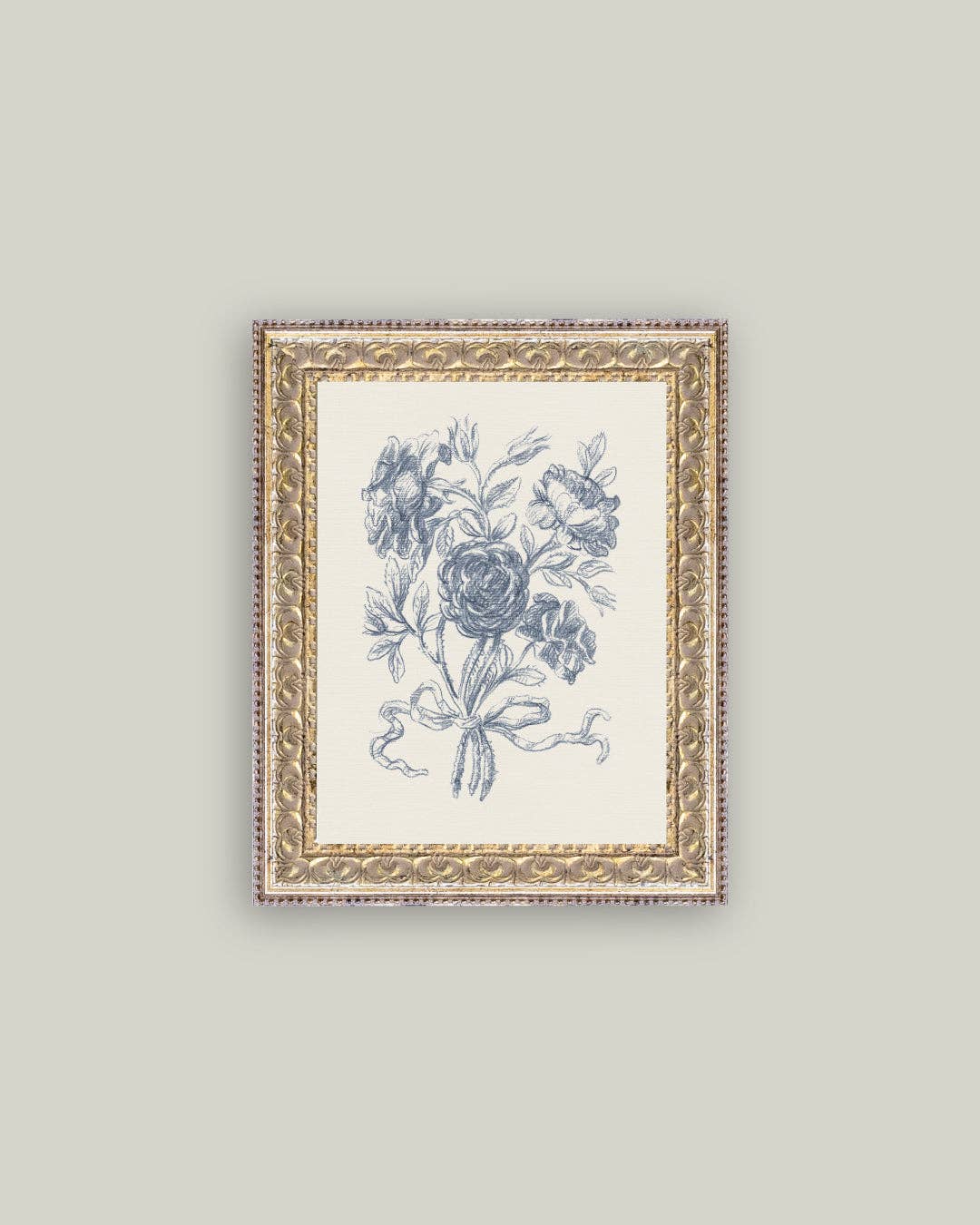 Blue Flower Sketch Art Print