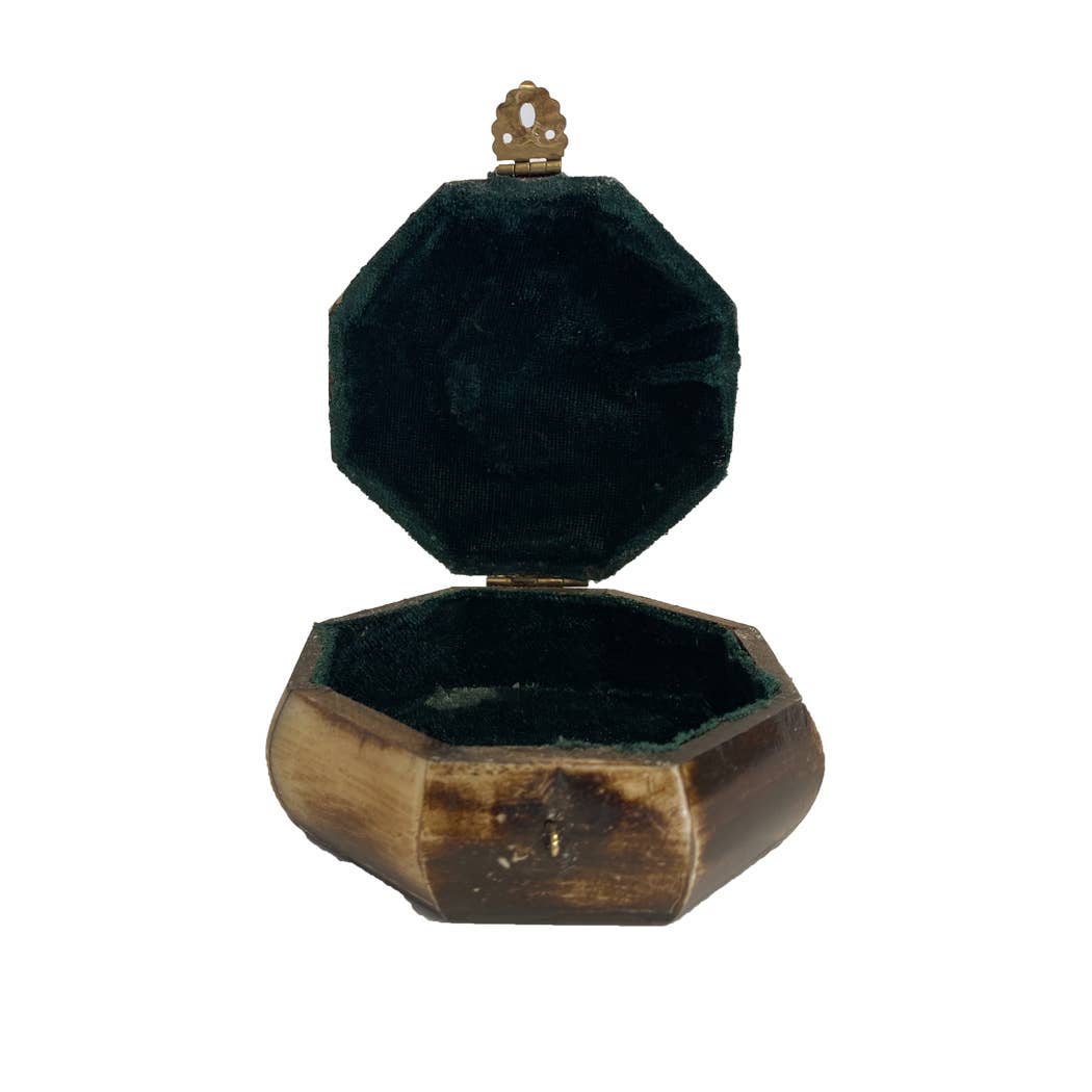 Antiqued Primitive Bone Box with Brass Latch