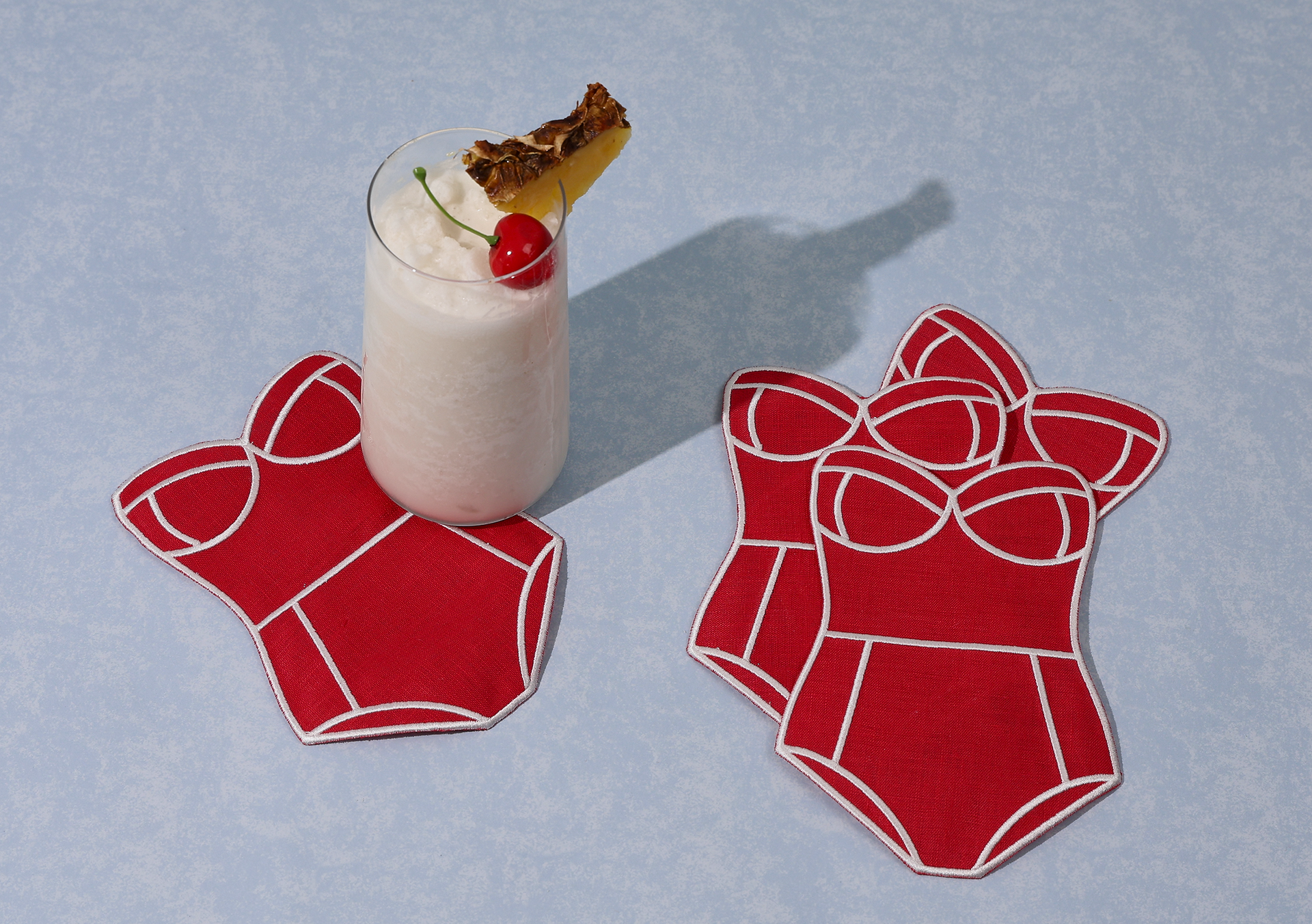 Red Swimsuit Cocktail Napkins - Set of 4