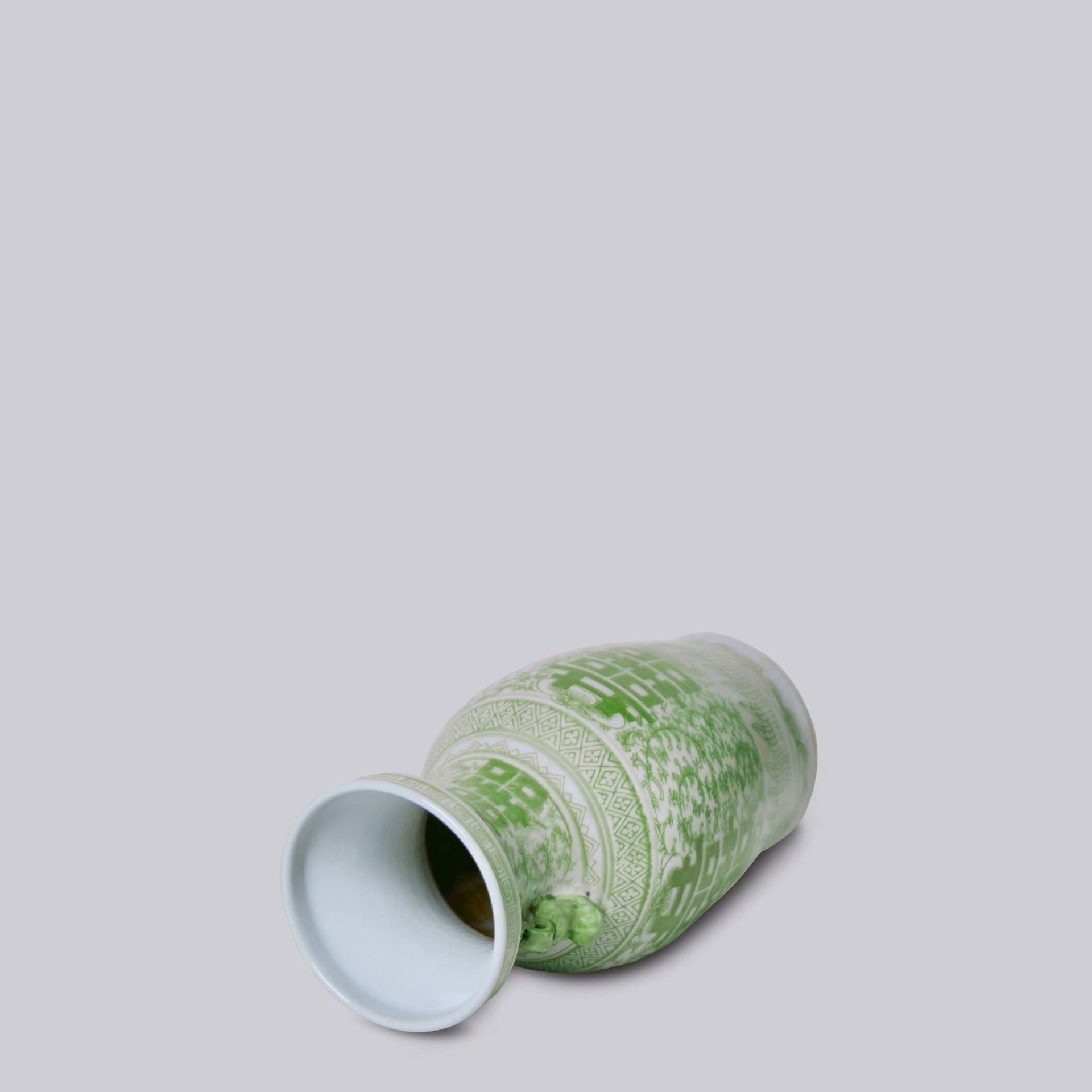 'Double Happiness' Green and White Vase